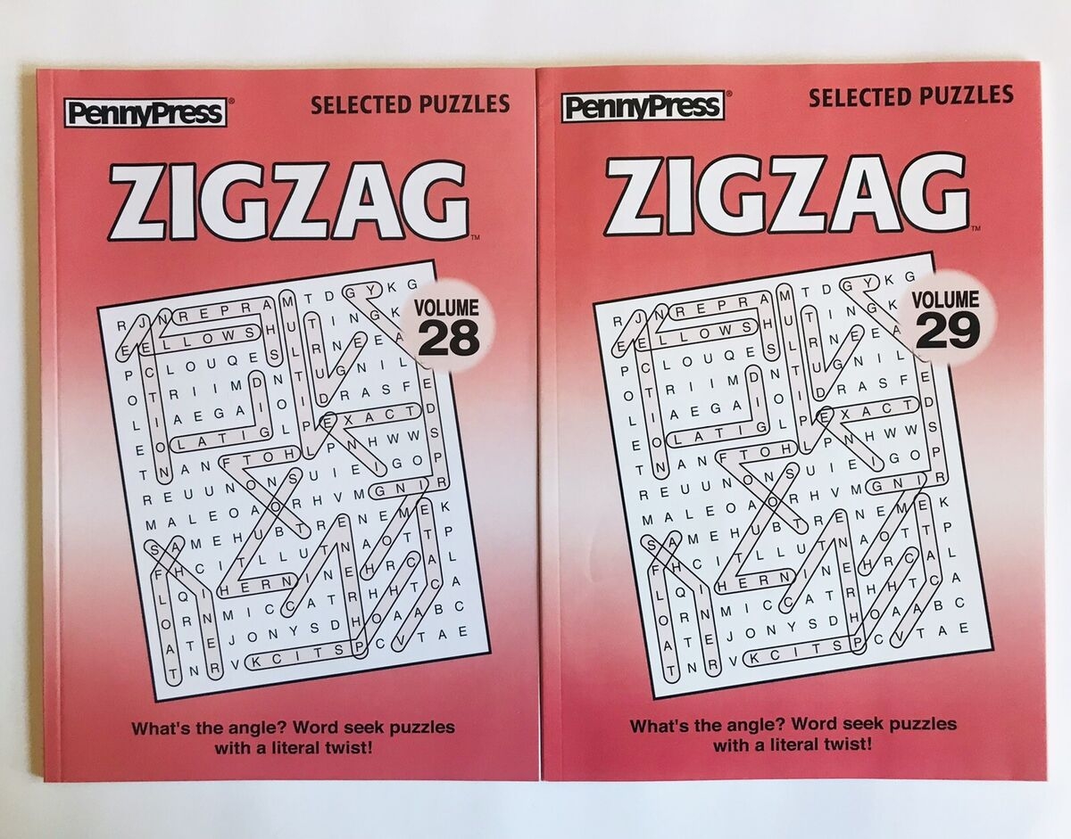Lot Of 2 Zig Zag Zigzag Word Seek Search Find Bent And Wiggly Books Penny Press EBay