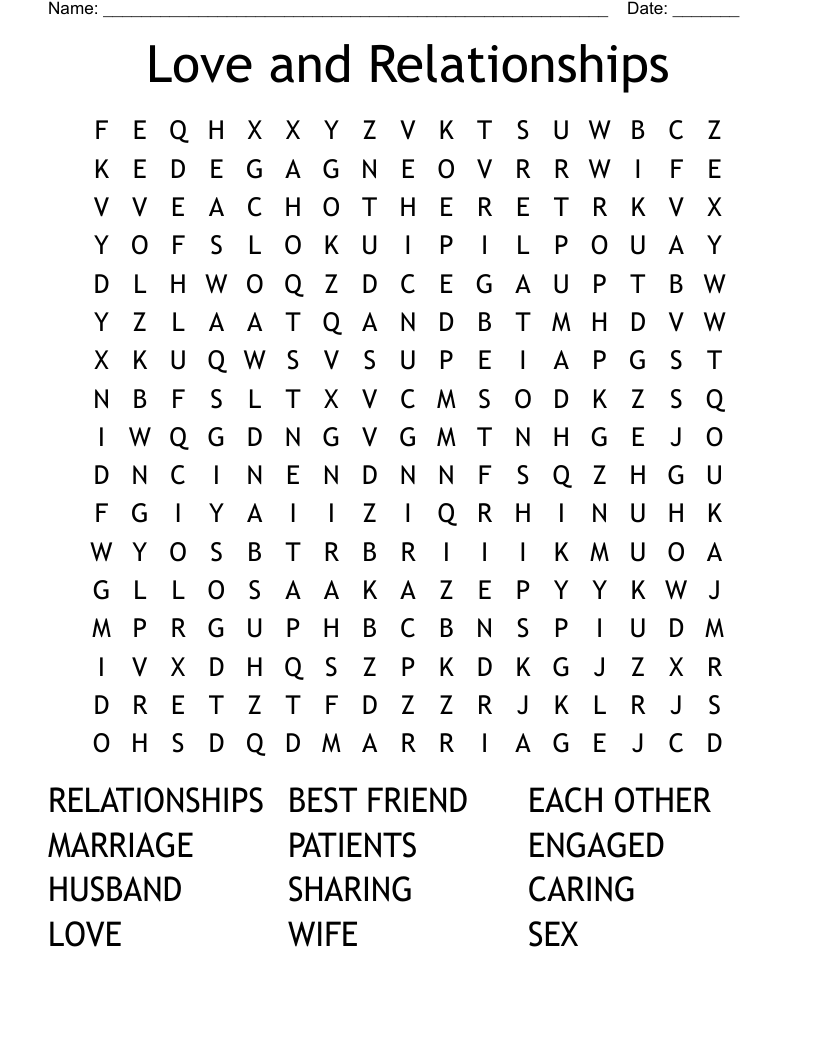 Printable Love Word Searches