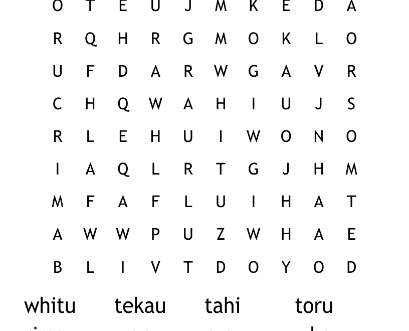 M ori Numbers Word Search WordMint