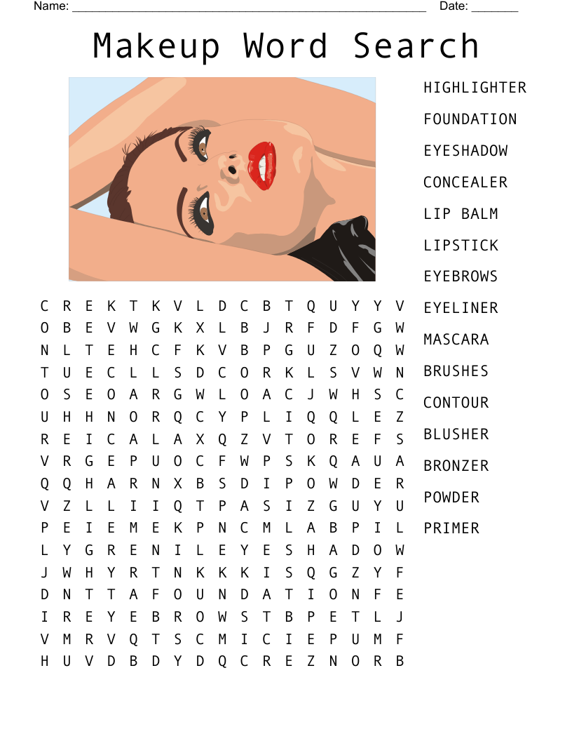 Makeup Word Search WordMint