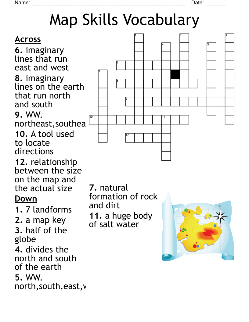 Map Skills Word Search WordMint