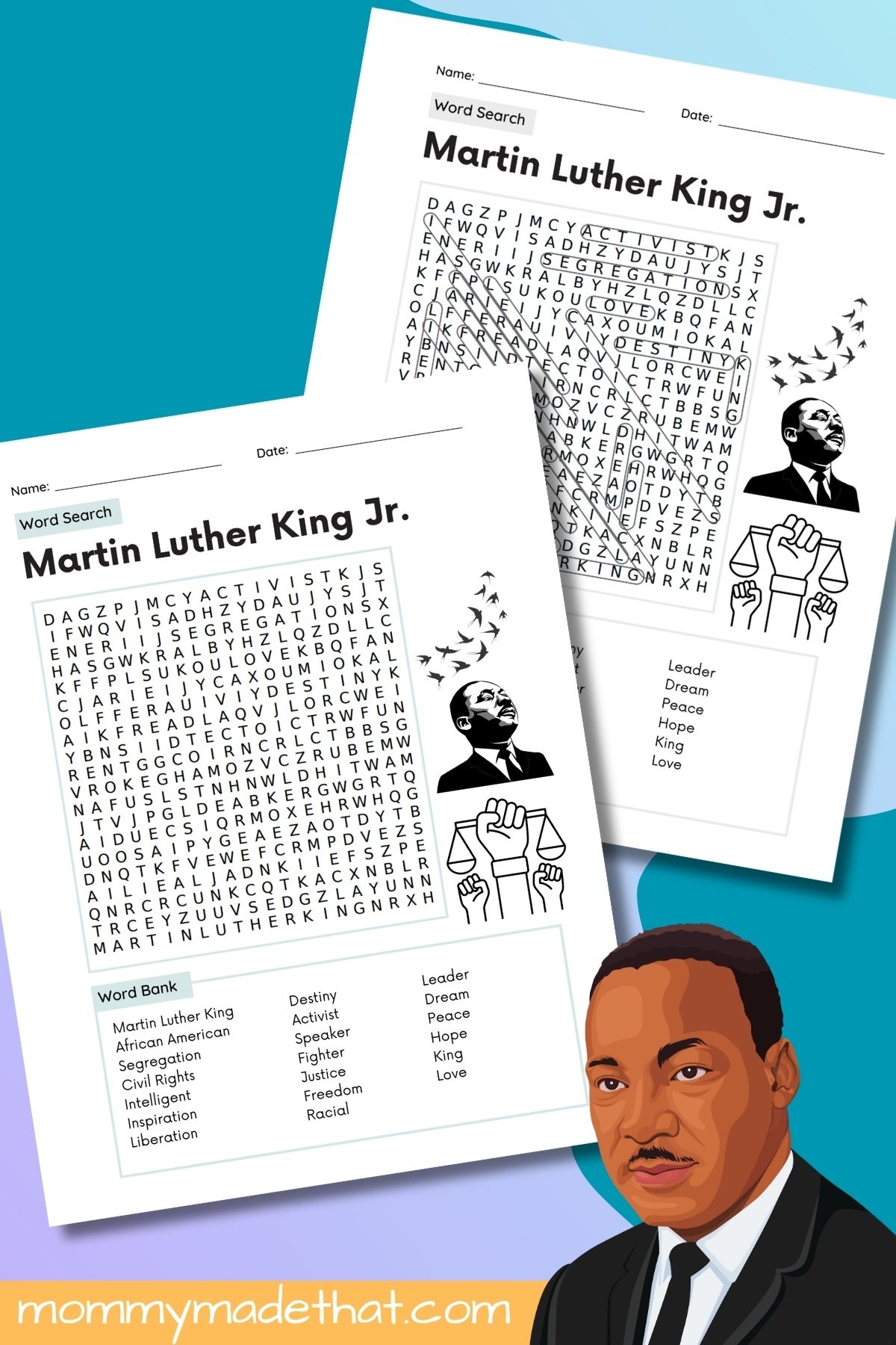 Martin Luther King Jr Word Search Free Printable Answer Key  Martin Luther King Jr Word Search Free Printable Answer Key