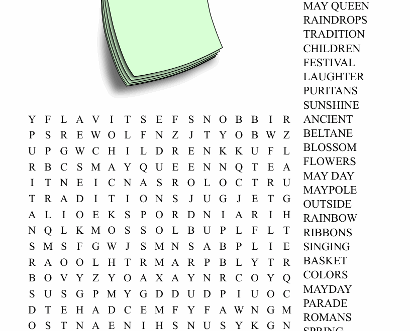 May Day Word Search WordMint