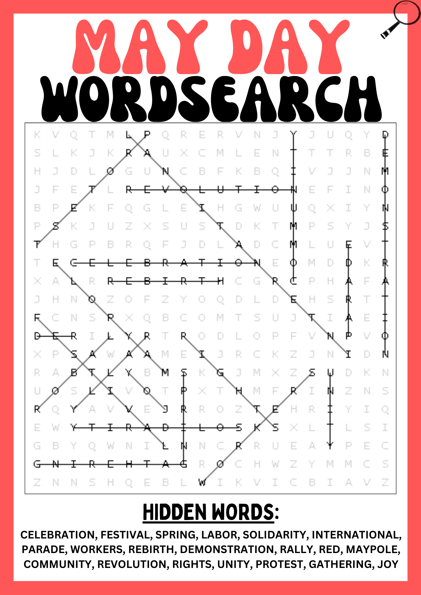 MAY DAY Wordsearch Puzzle Worksheet Printables Activity Made By Teachers