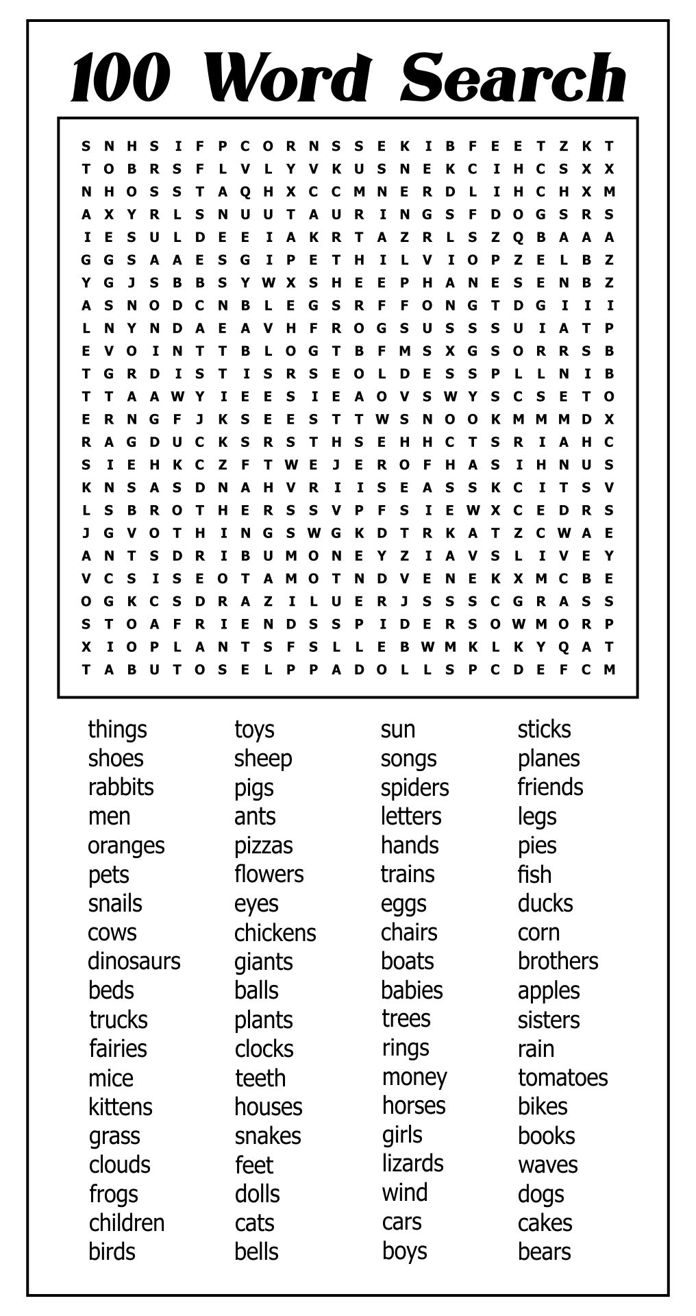 Free Printable Difficult Word Searches
