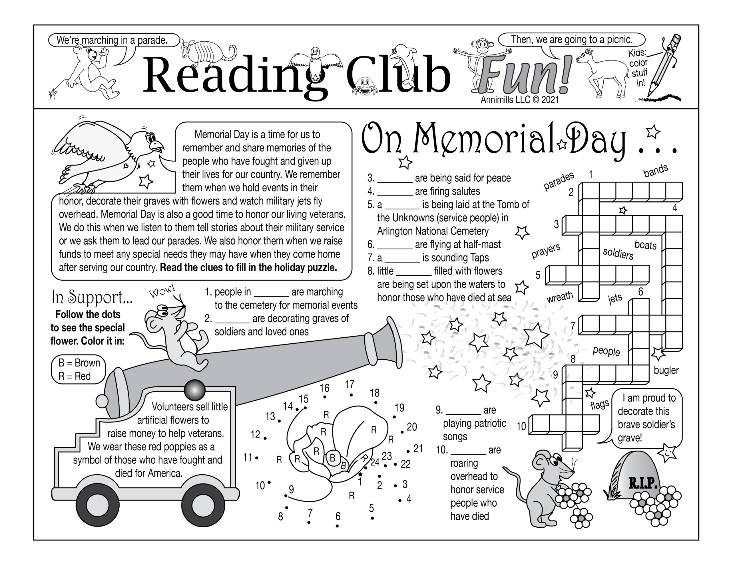 Memorial Day Printable Puzzles Two Page Activity Set Word Search Made By Teachers