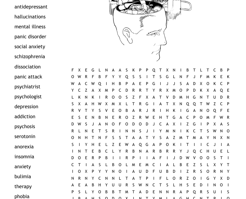 Mental Health Awareness Word Search WordMint