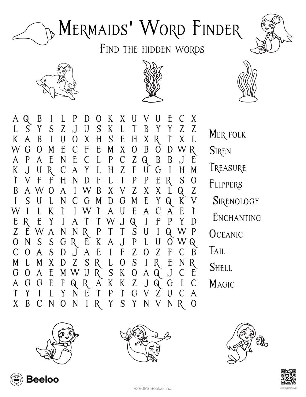Kids Word Search Printables