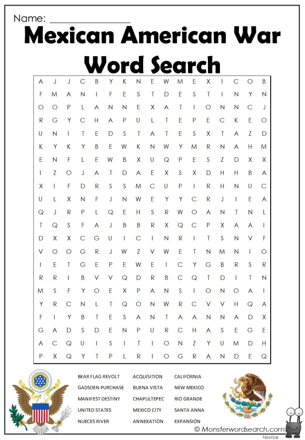 Mexico Word Search Printable