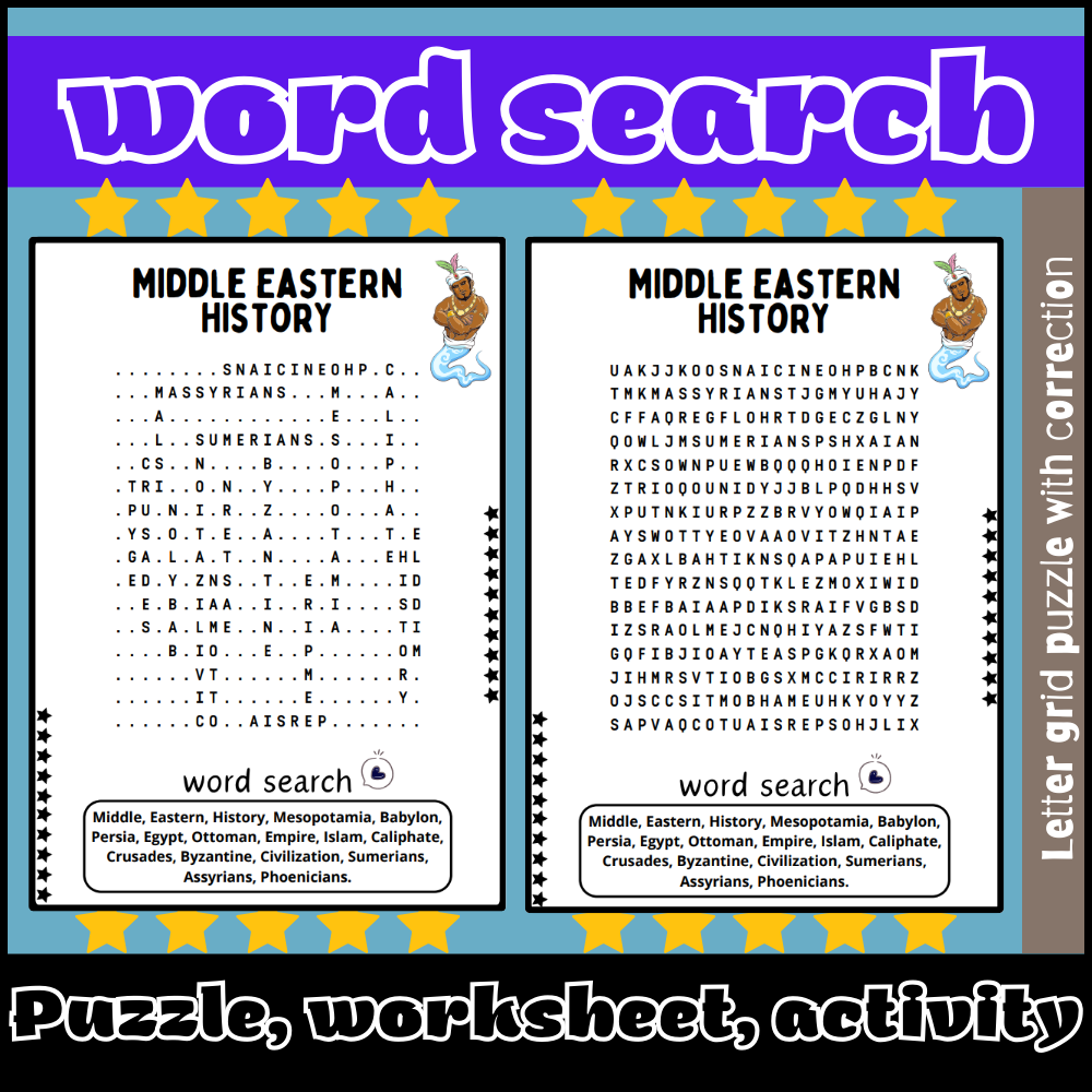 Middle Eastern History Word Search Puzzle Worksheet Activity Made By Teachers