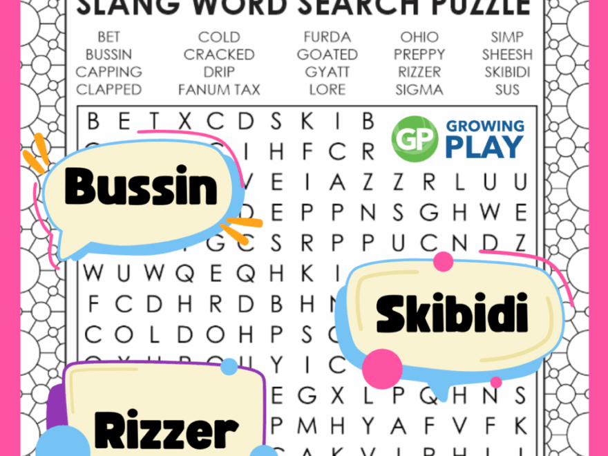 Middle School Word Search Bussin Edition 2024 Growing Play