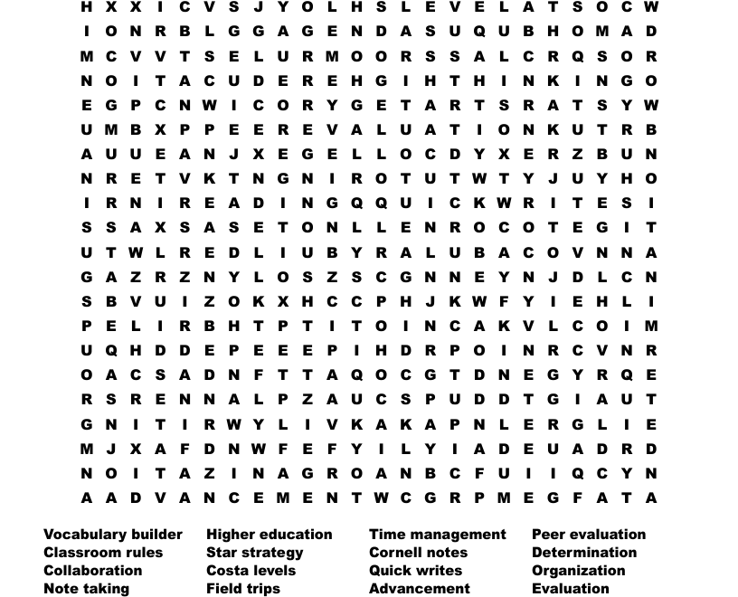 Middle School Word Search WordMint Worksheets Library