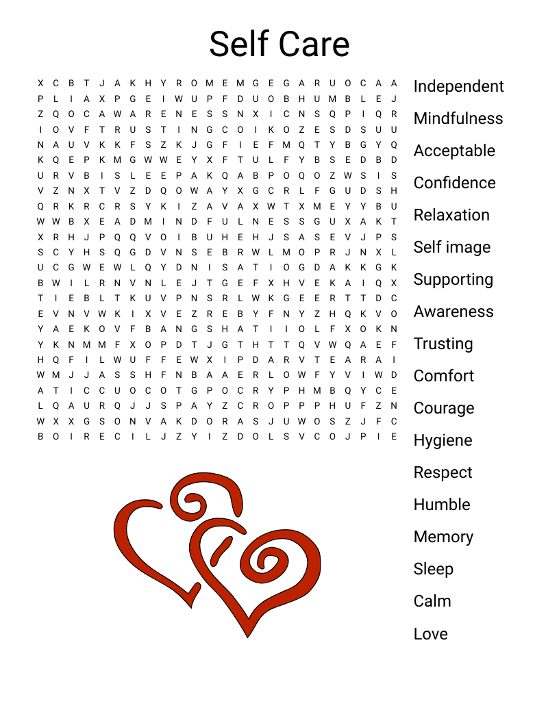 Mindfulness Word Search WordMint