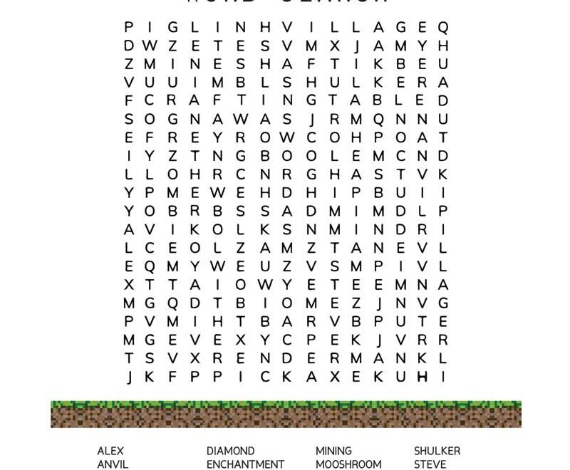 Minecraft Word Search Fun Loving Families