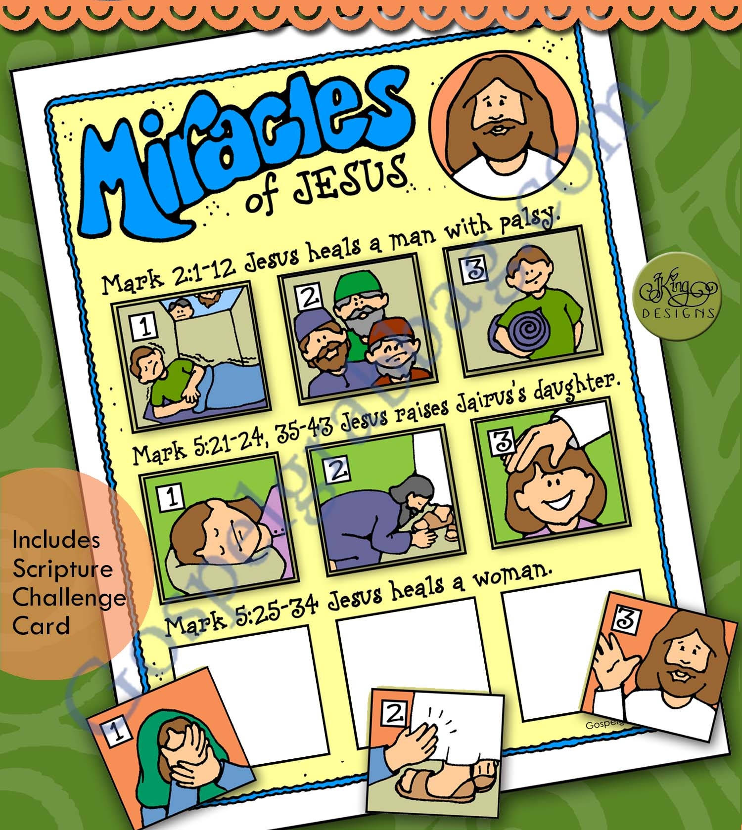 miracles of jesus activity three miracles picture poster for come follow me primary and home family home evening gospel grab bag