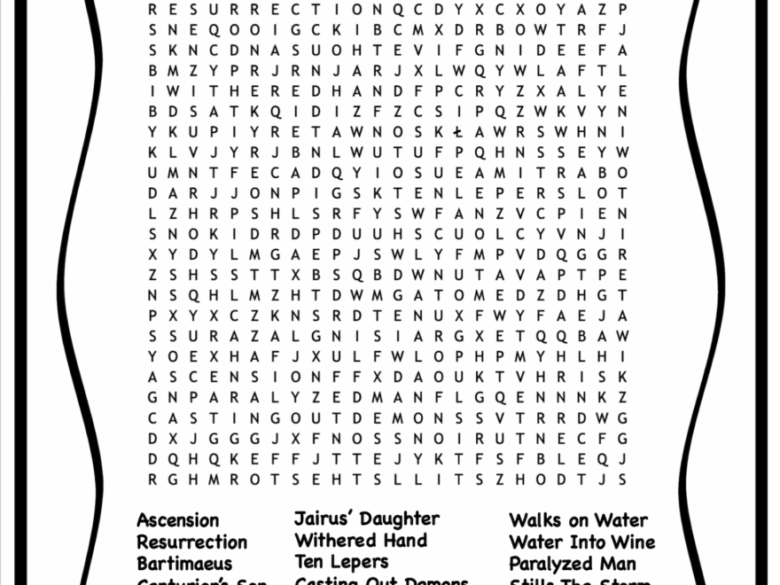 Miracles Of Jesus Bingo Card Worksheets Library