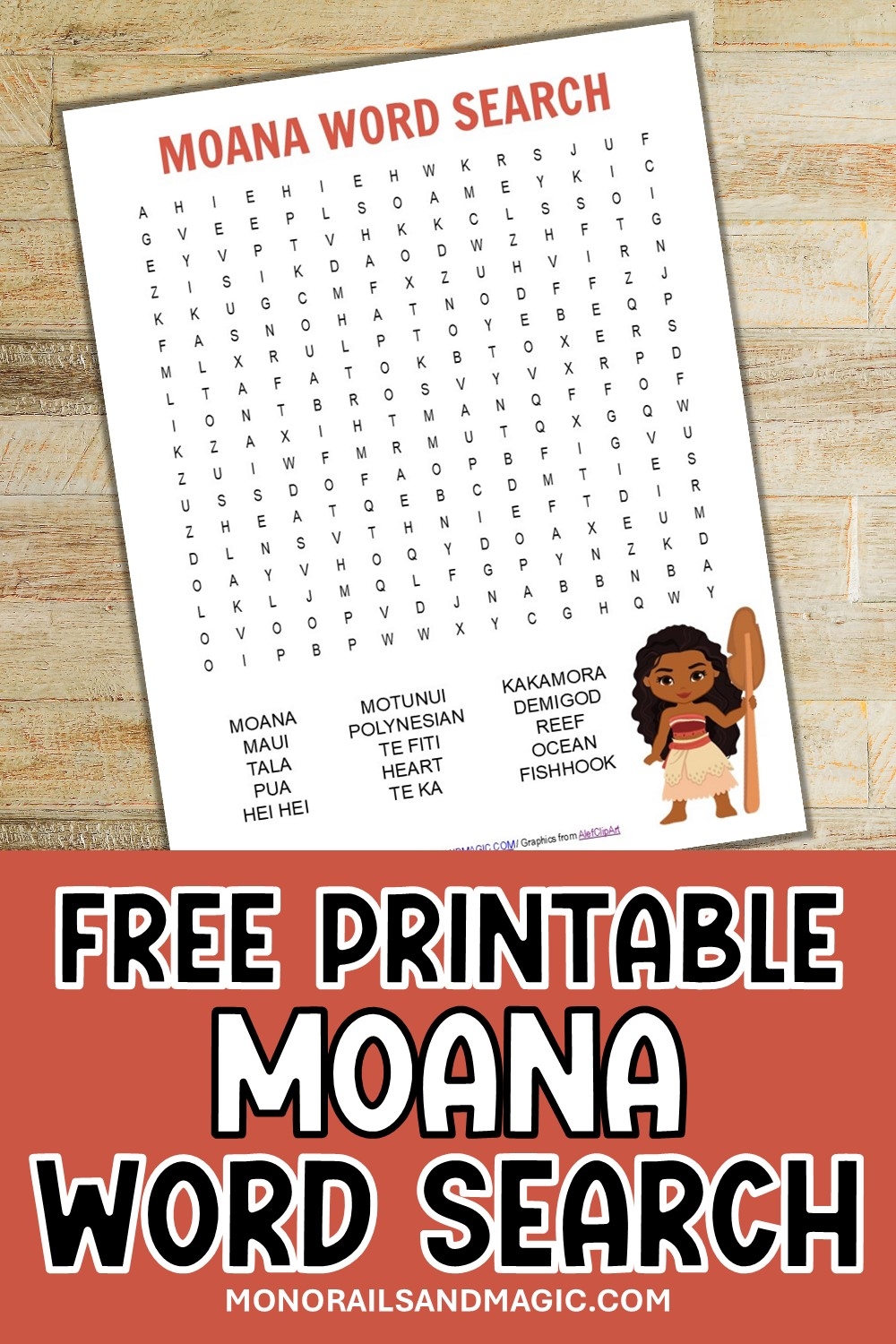 Moana Word Search Free Printable Monorails And Magic