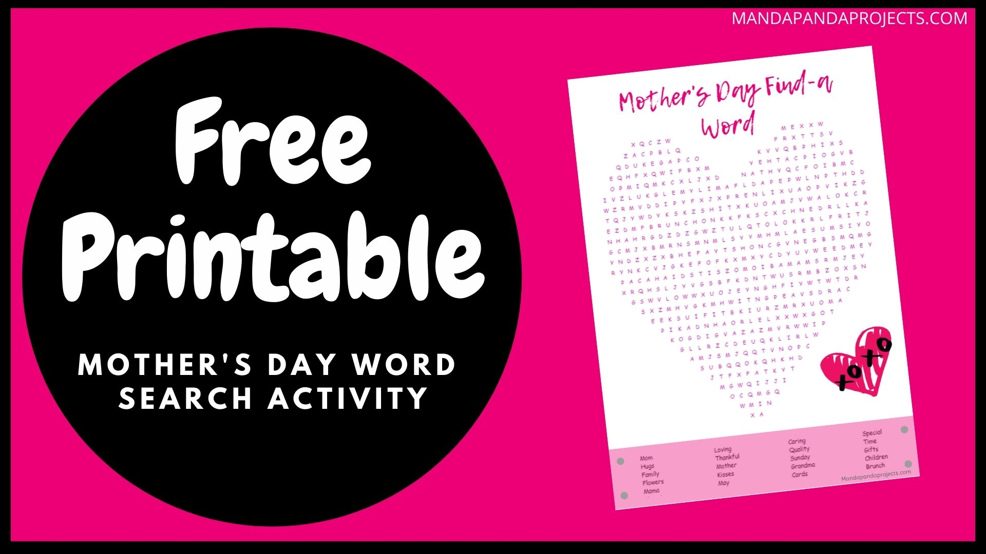 Mother s Day Word Search Activity FREE Printable 