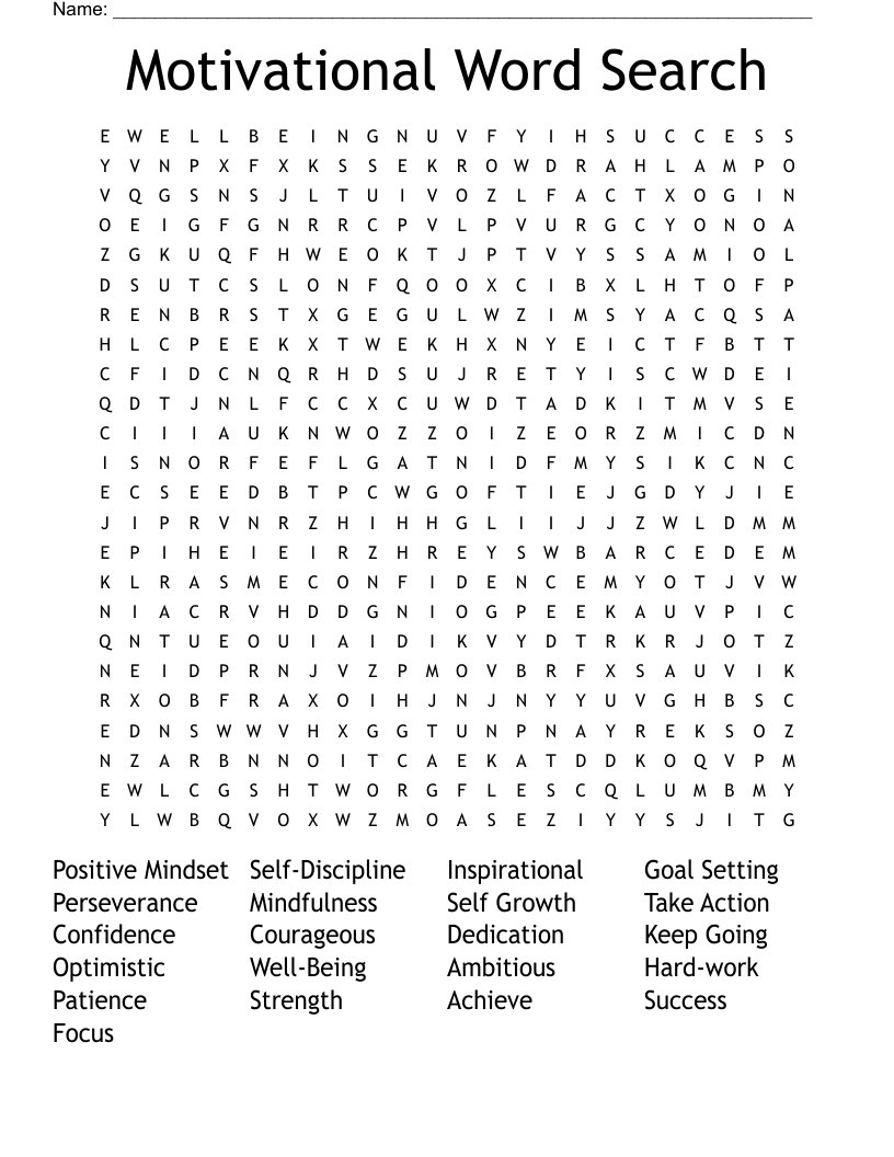 Motivational Word Search WordMint