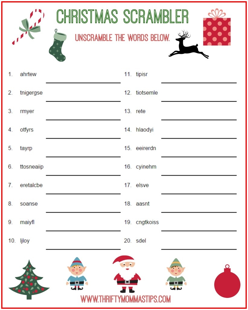Free Printable Christmas Word Search With Answers