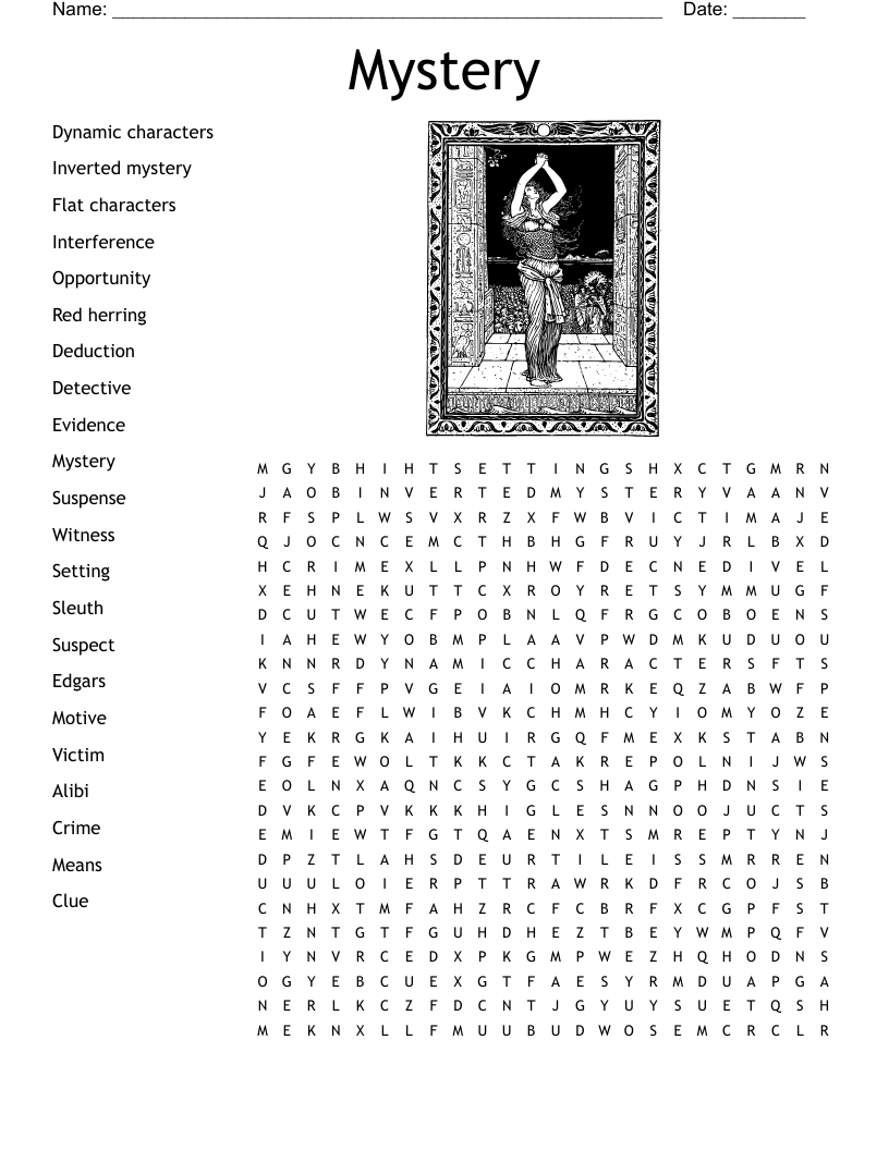 Free Printable Word Searches About Detectives