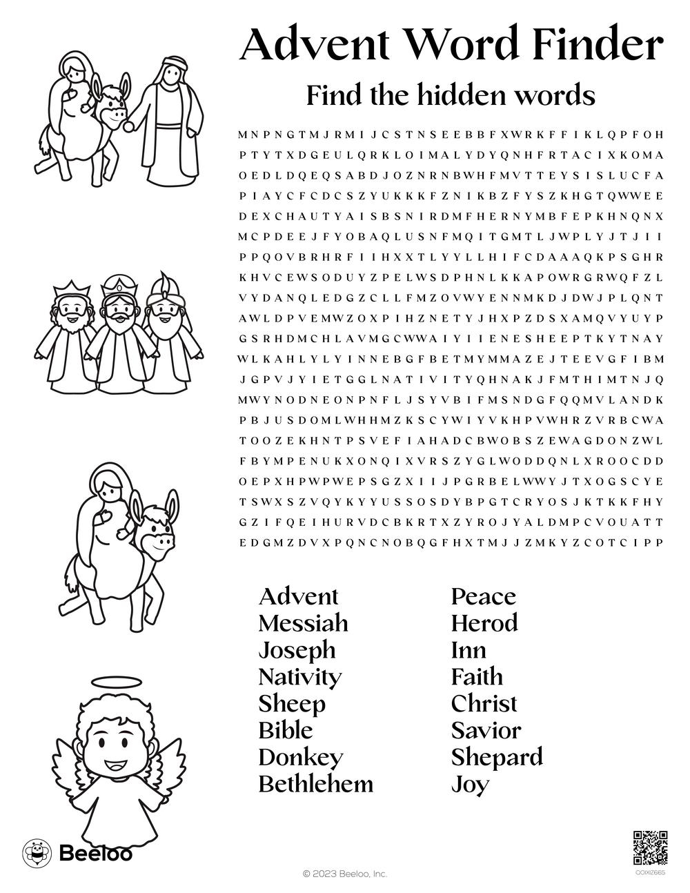 Printable Advent Word Search