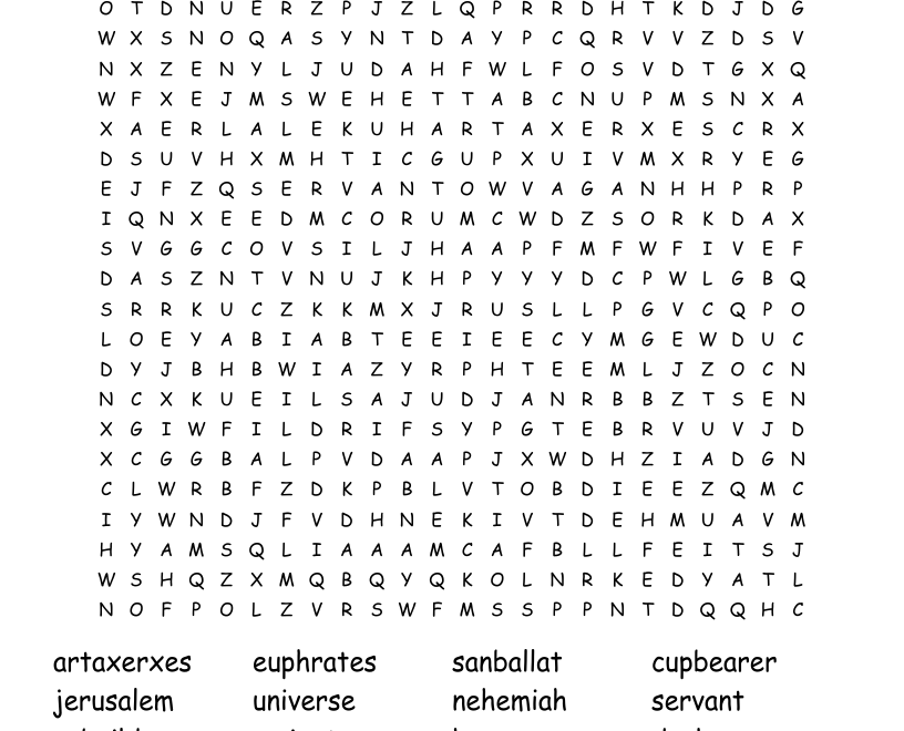 Nehemiah Word Search WordMint
