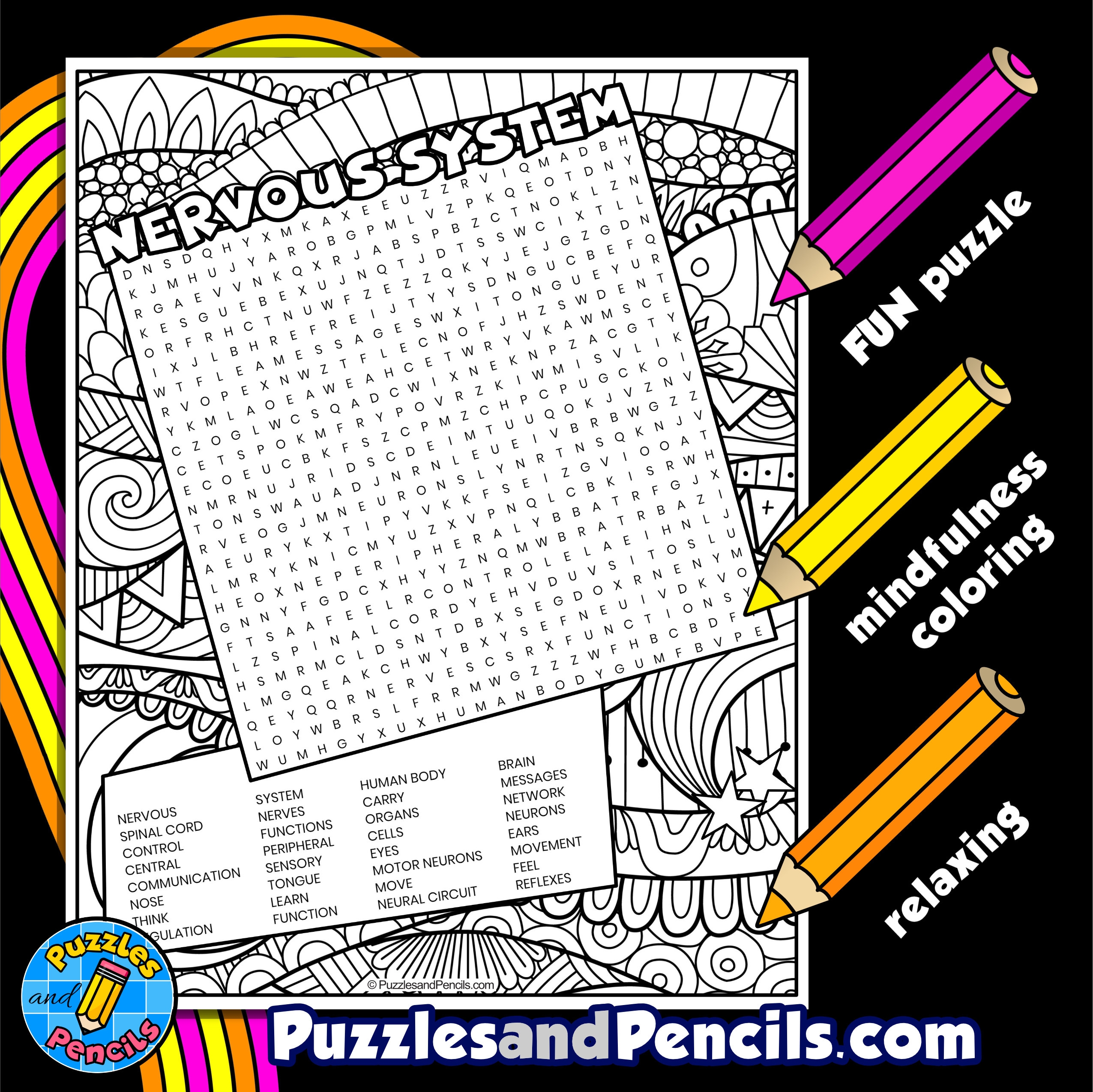 Body Systems Word Search Printable