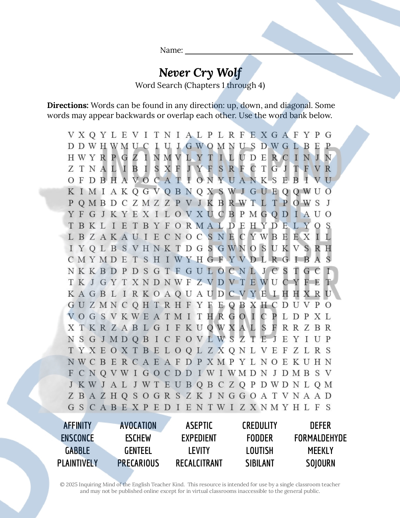 never cry wolf chapters 1 8 quiz literary craft worksheet and vocabulary games made by teachers never cry wolf chapters 1 8 quiz literary craft worksheet and vocabulary games made by teachers