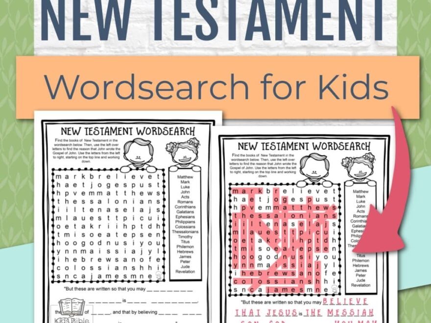 New Testament Wordsearch Activity Page Kids Bible Teacher