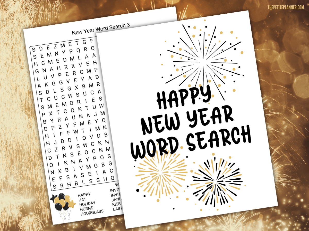New Year s Eve Word Search Book The Petite Planner