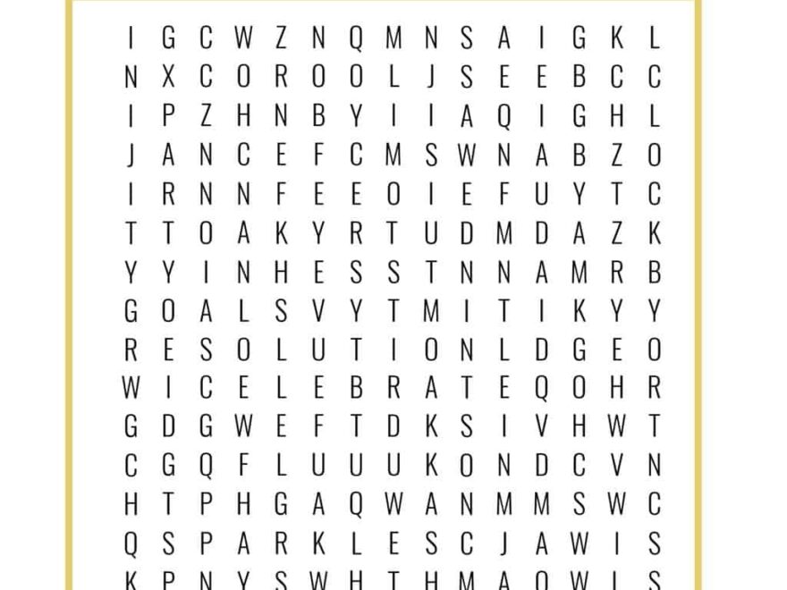 New Year s Eve Word Search Pretty Providence
