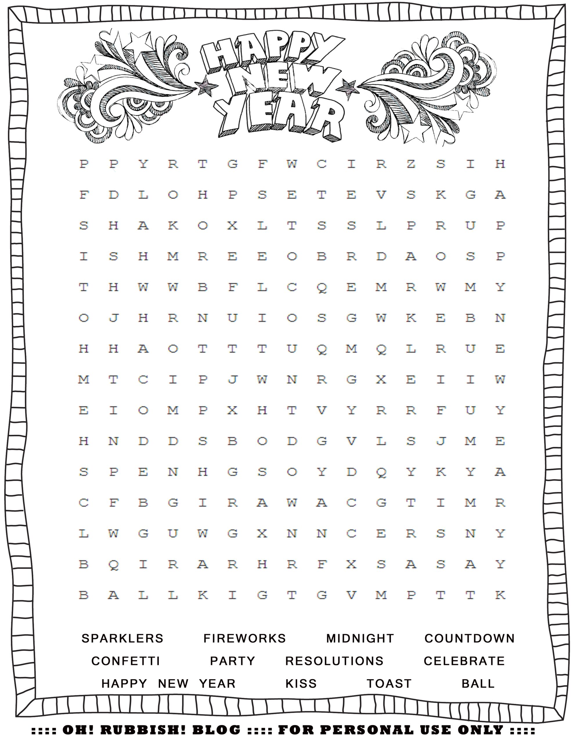 New Year s Printable Activities Entertain Your Kids With 4 New Year Word Games 