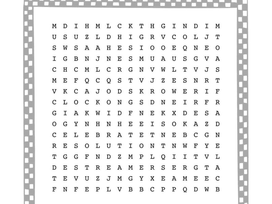 New Year s Word Search Childhood Magic