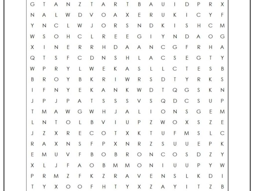 Nfl Teams Word Search Monster Word Search