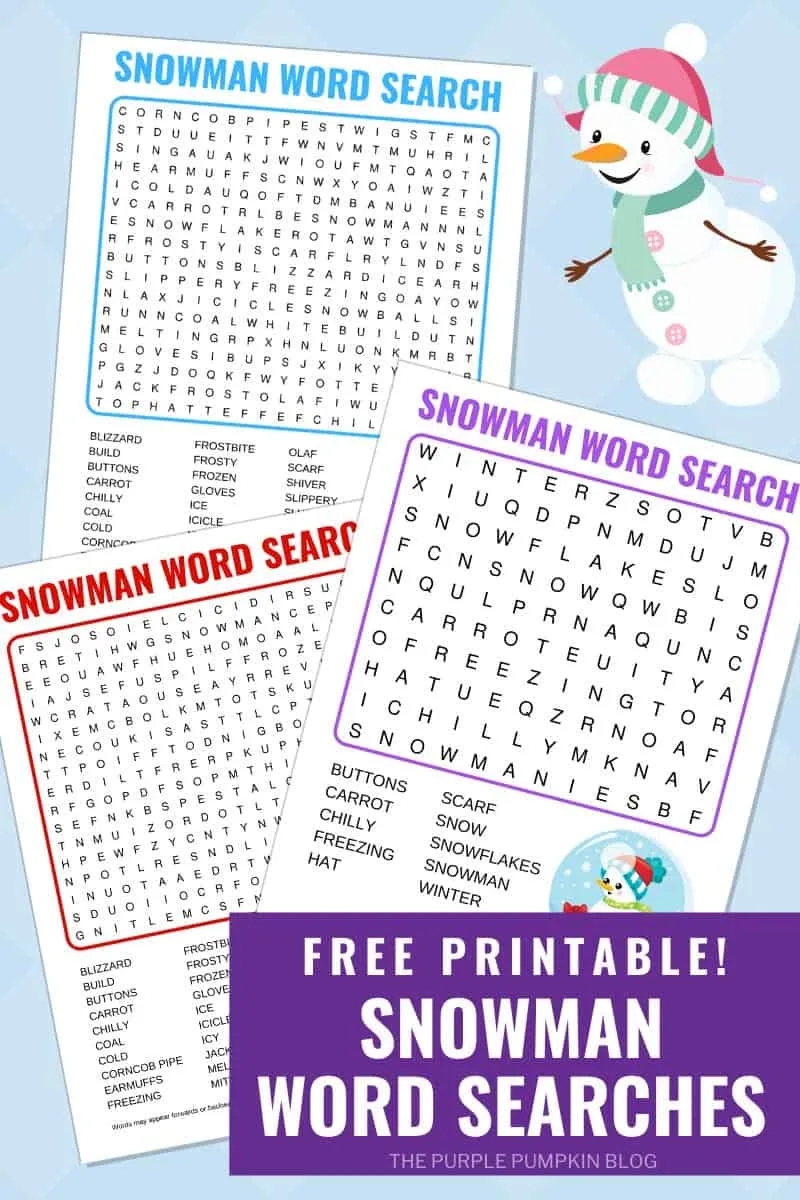 Snow Word Search Printable