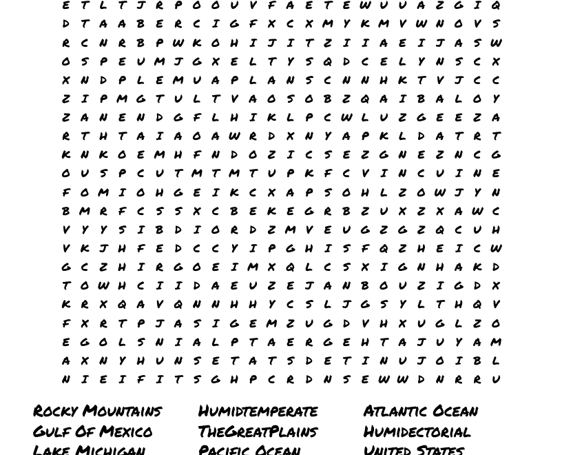 North America Word Search WordMint