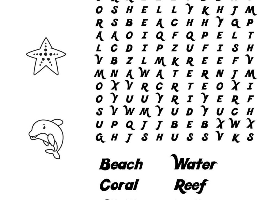 Ocean themed Word Searches Beeloo Printable Crafts And Activities For Kids