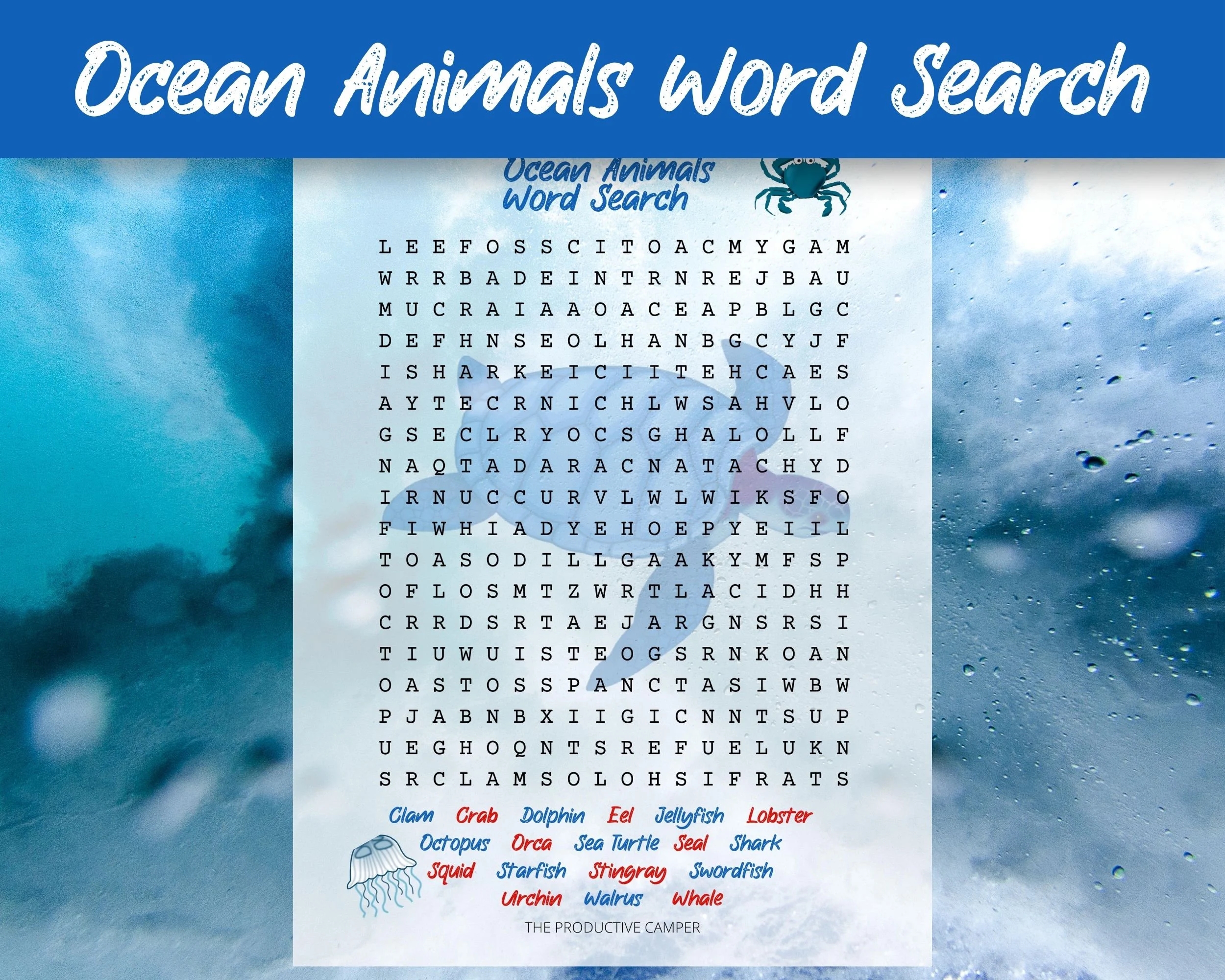 Dolphin Word Search Printable