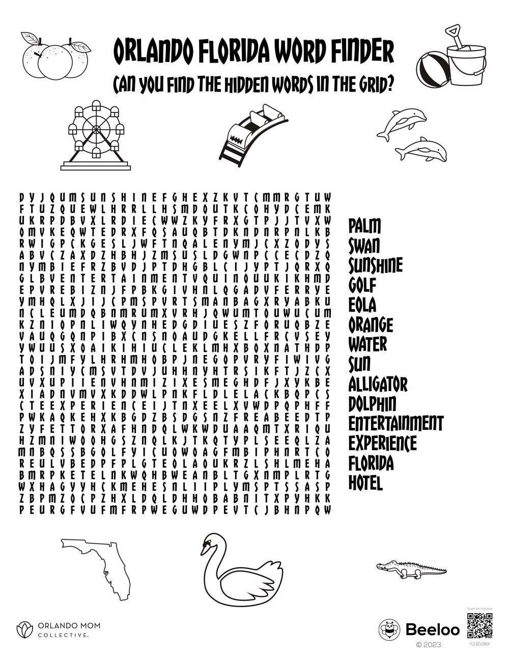 orlando florida word finder beeloo printable crafts and activities for kids