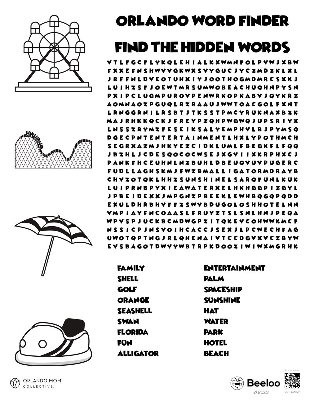 orlando themed word searches beeloo printable crafts and activities for kids