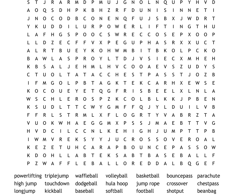 P E Word Search WordMint