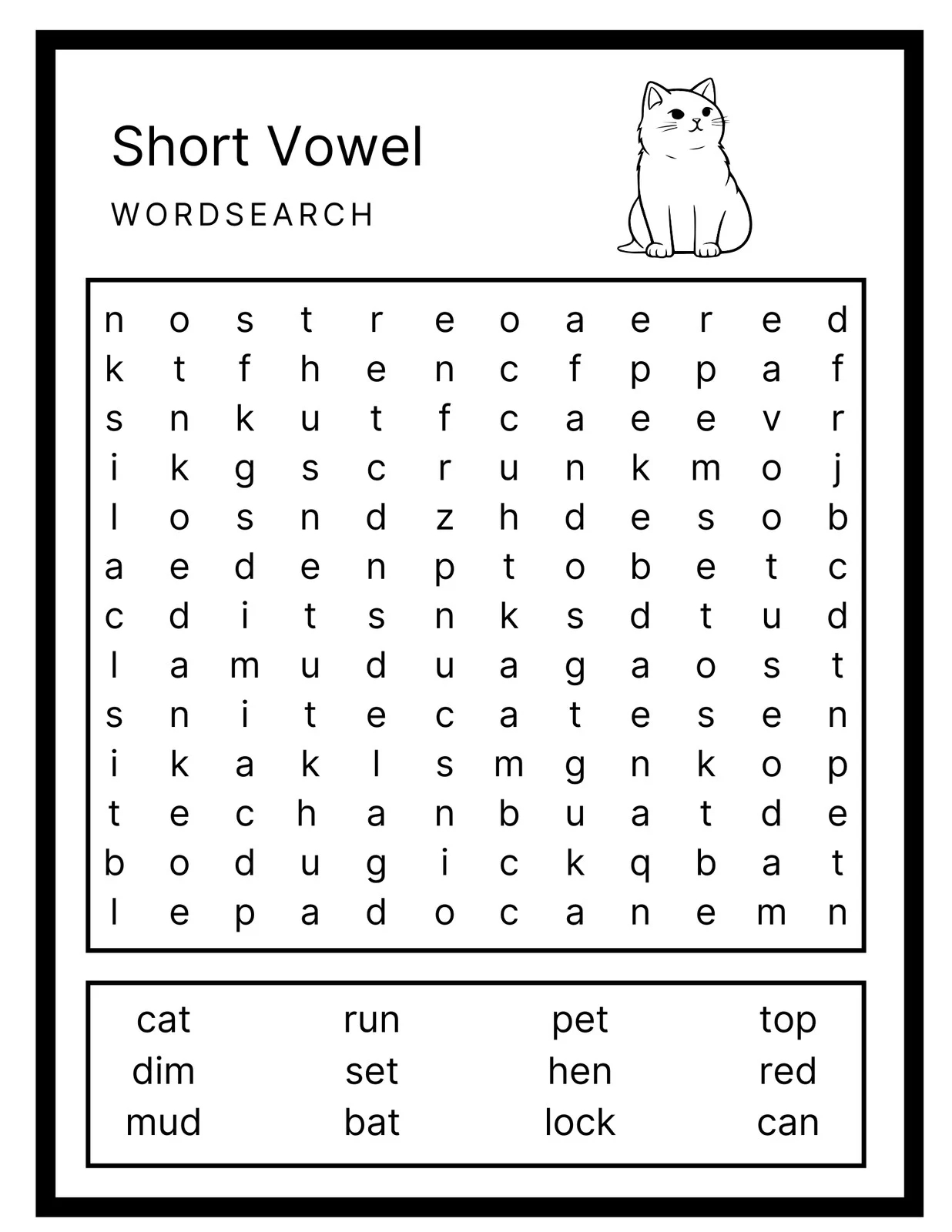 Word Search Printable Free Easy