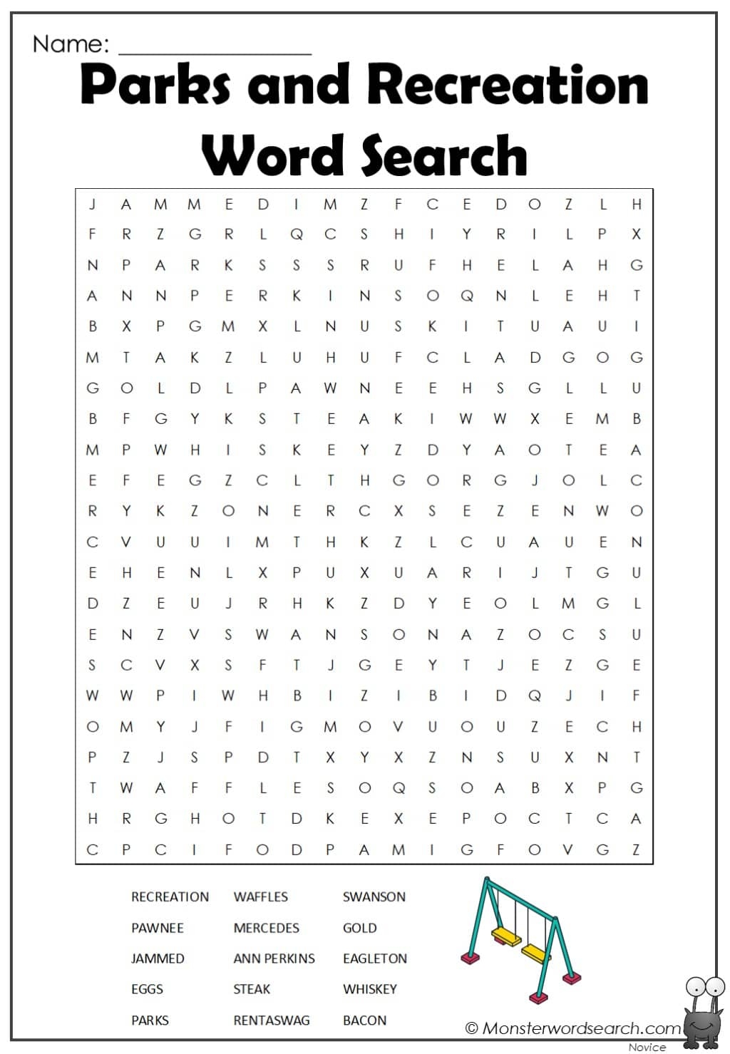 Steak House Word Search Printable