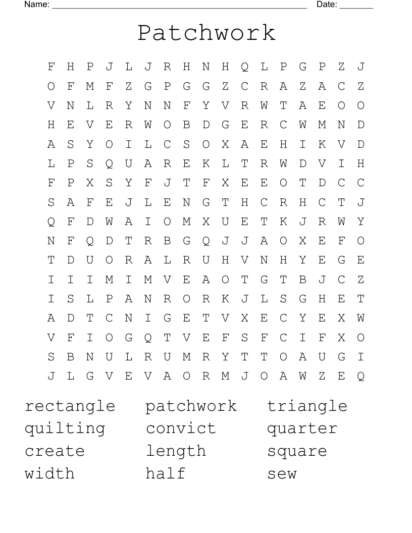 Patchwork Word Search WordMint