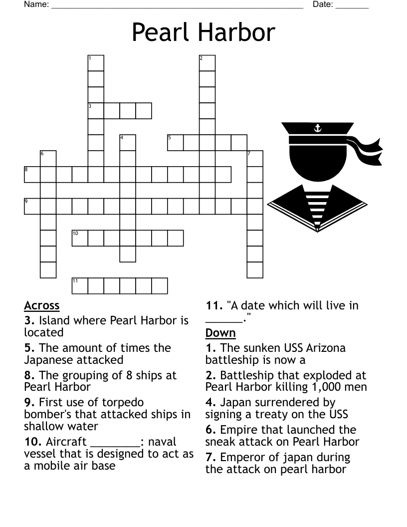 Pearl Harbor Word Search WordMint