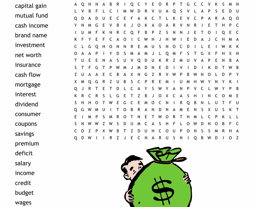 Personal Finance Word Search WordMint