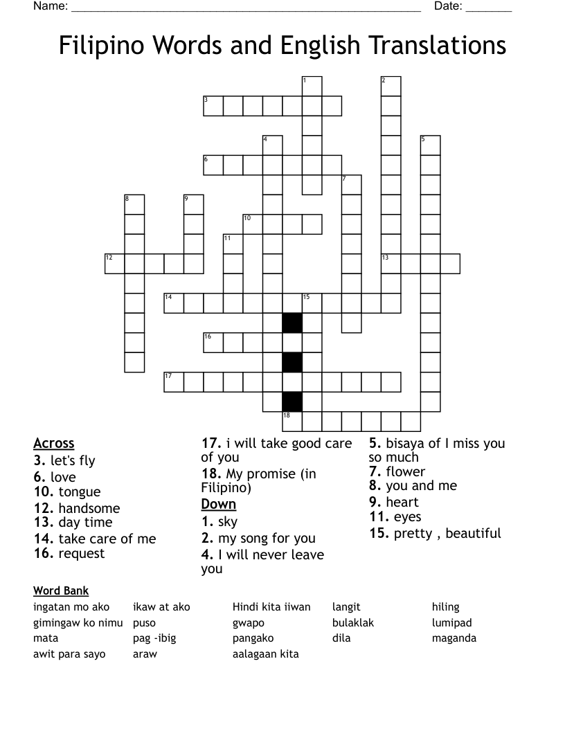 Philippine Language Word Search WordMint