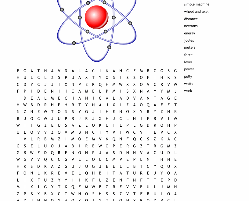 Physics Word Search WordMint