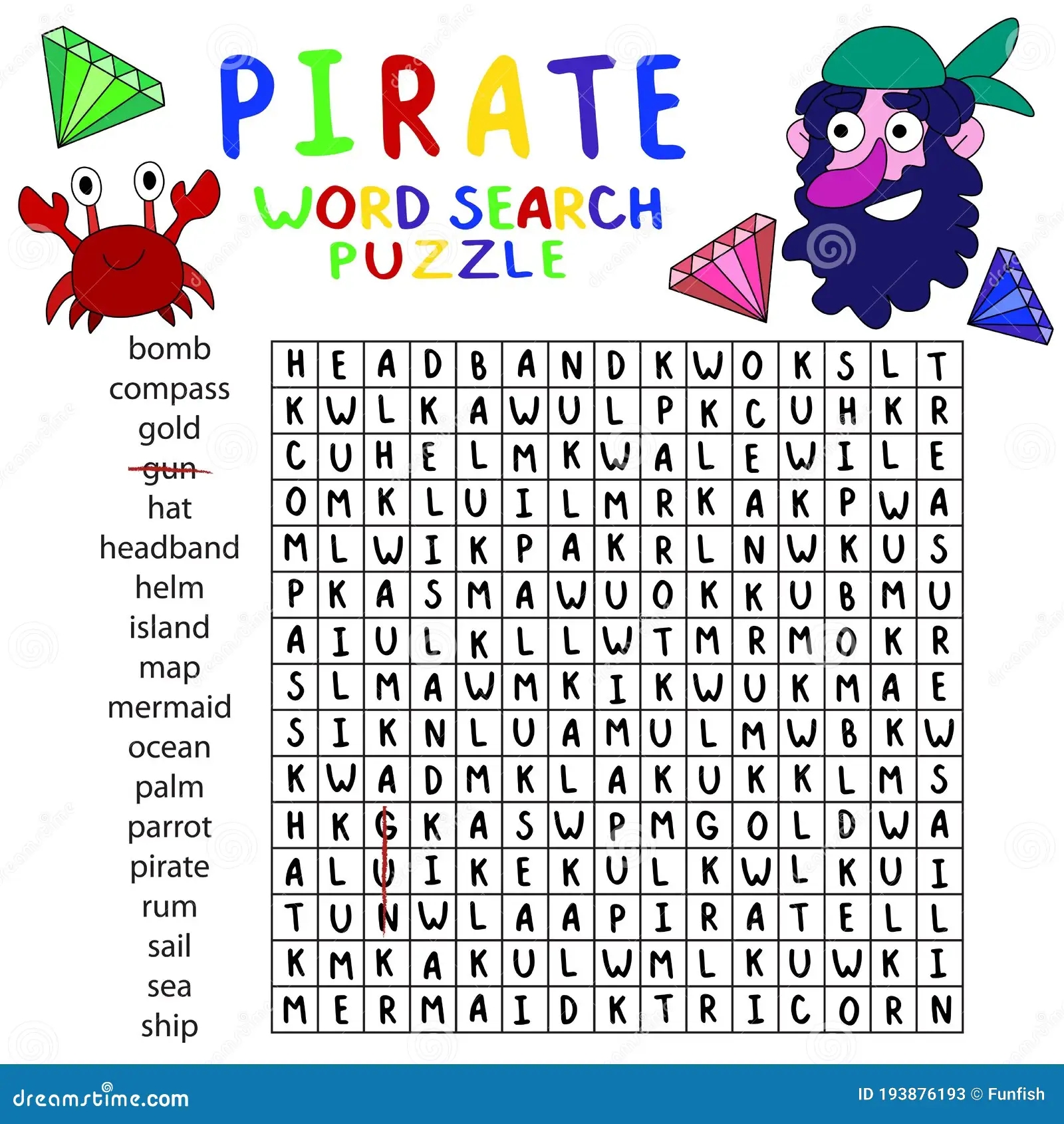Pirate Word Search Kindergarten Printable Easy